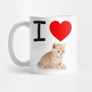 I HEART CUTE FLUFFY TABBY KITTEN Mug